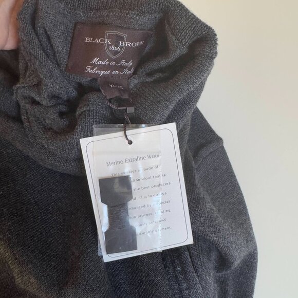 Black Brown 1826 100% Wool Turtleneck Sweater - Picture 6 of 7